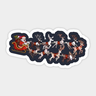 Santa Claus On His Sleigh Sticker